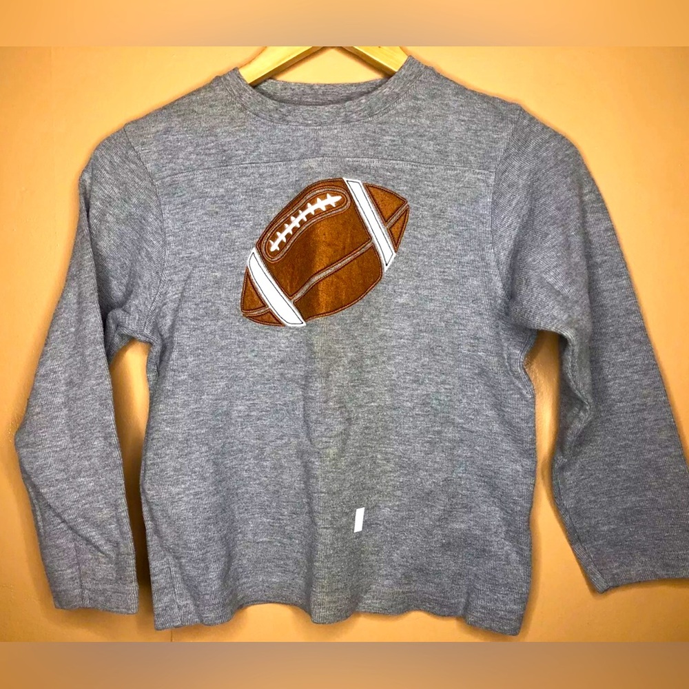 Gymboree Shirt Size 8 Grey Long Sleeve Tee Shirt Football